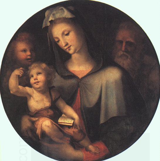 BECCAFUMI, Domenico The Holy Family with Young Saint John dfg oil painting picture